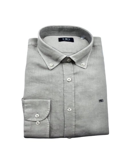 CAMISA LINO CUELLO BOTON