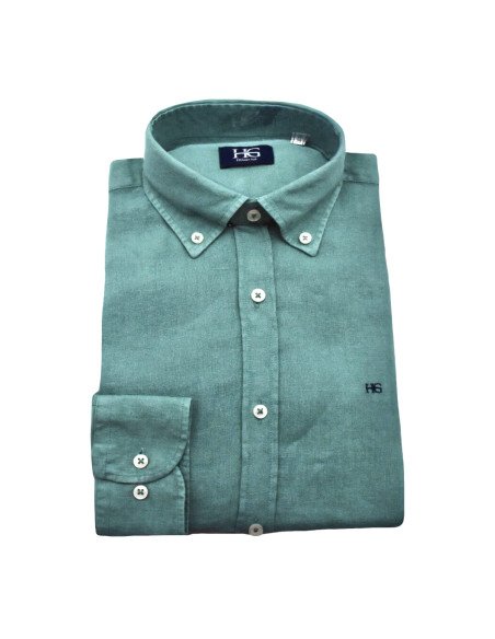 CAMISA LINO CUELLO BOTON