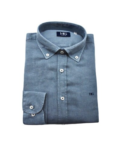CAMISA LINO CUELLO BOTON