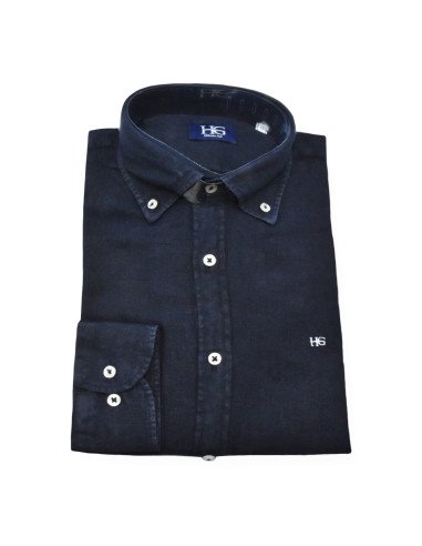 CAMISA LINO CUELLO BOTON