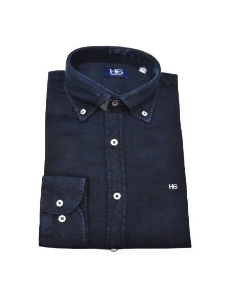 CAMISA LINO CUELLO BOTON